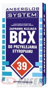Zaprawa klejowa do mocowania płyt styropianowych i ocieplenia ANSERGLOB BCX-39 25kg