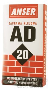 ANSER zaprawa klejowa do bloczków komórkowych ANSERGLOB AD20