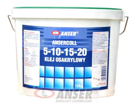 ANSER - Klej osakrylowy do wykładzin i paneli ANSERCOLL 5-10-15-20 10kg