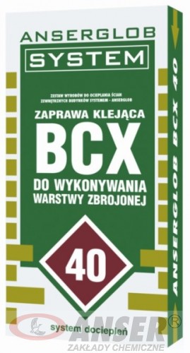 ANSER zaprawa klejowa do wykonywania zbrojenia pod tynki ANSERGLOB BCX-40
